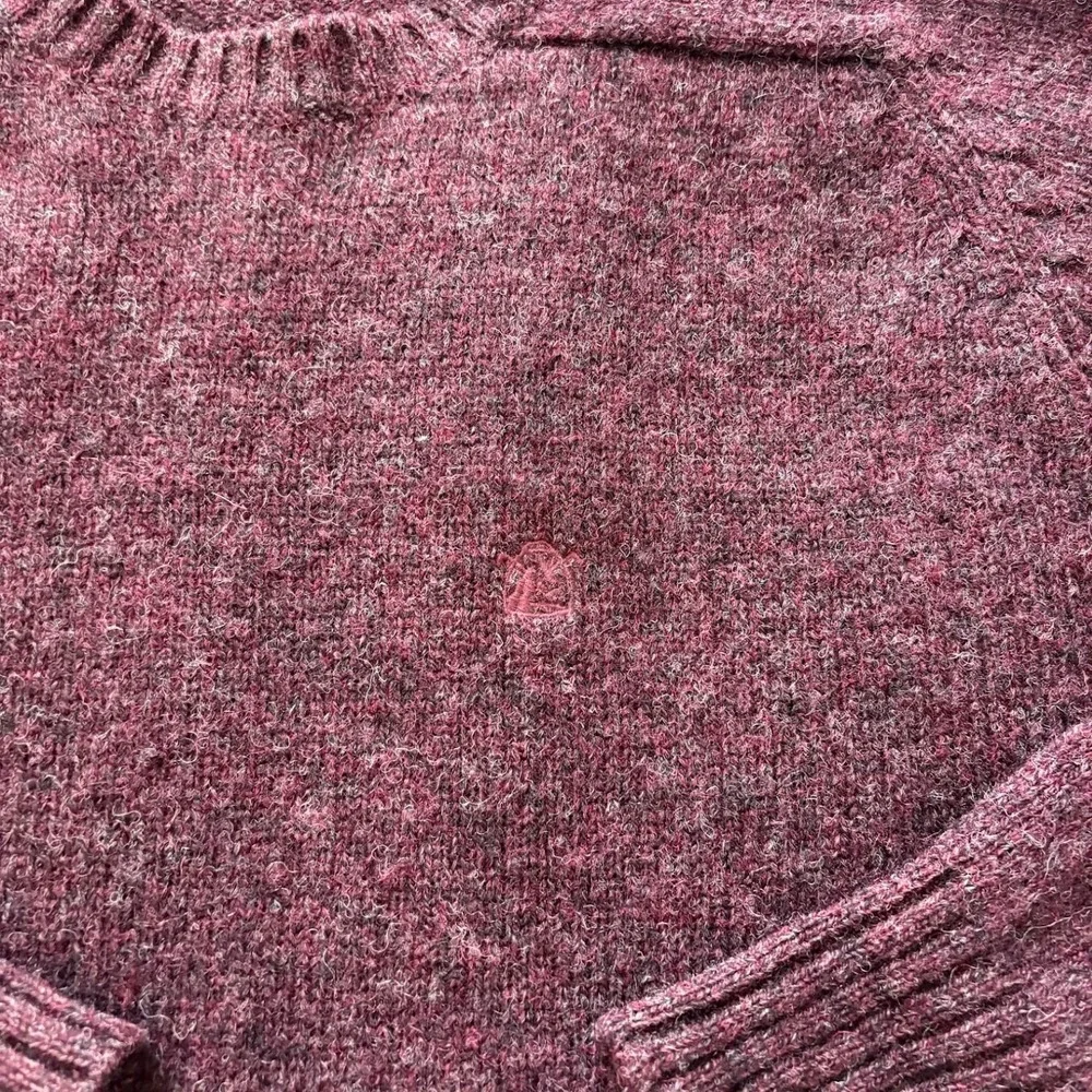 Vintage Chaps Ralph Lauren 100% Shetland Wool Sweater Burgundy Mens Medium